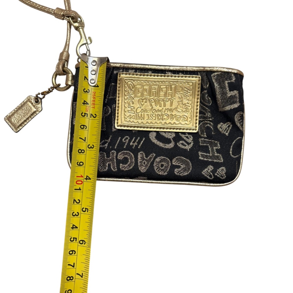 Coach black and gold poppy scribble wristlet bag - Picture 5 of 7